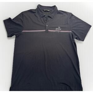 Travis Mathew Men's HIGH SURF Golf Polo Black Party Parrot Size XL